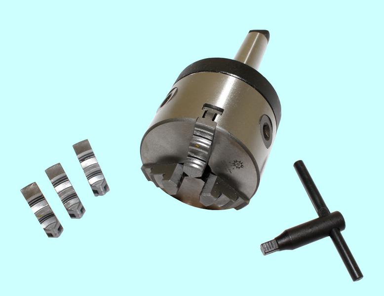 Патрон токарный d 80 мм 3-х кулачковый с хвостовиком КМ3 с лапкой, кулачки К11