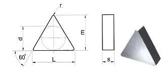 Пластина TРGN - 160308 Т15К6(YT15) трехгранная (01331) гладкая без отверстия