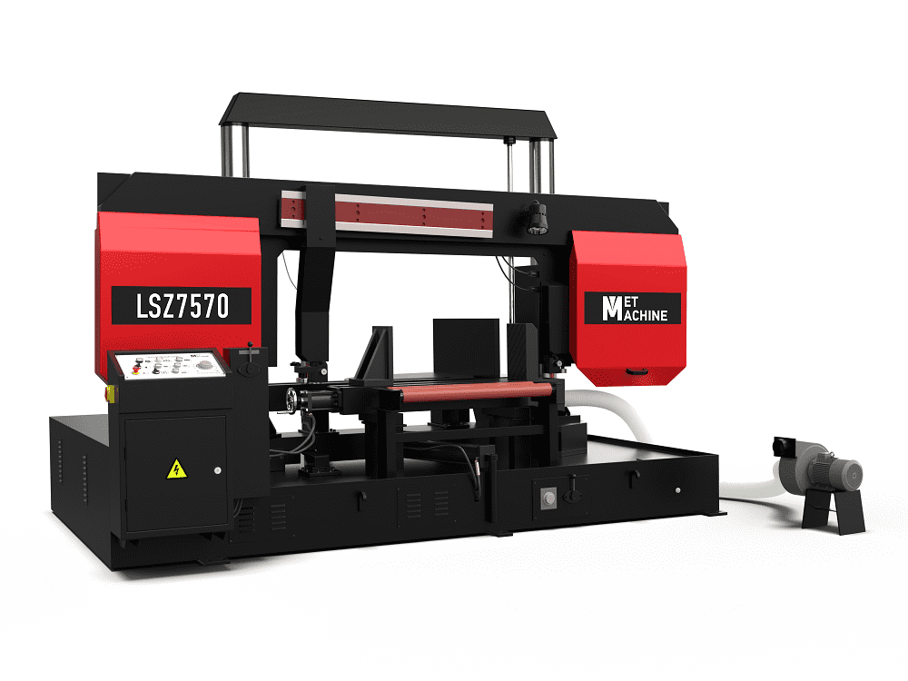 Полуавтоматический ленточнопильный станок с поворотной рамой MetMachine LSZ7570 Полуавтоматический ленточнопильный станок с поворотной рамой MetMachine LSZ7570