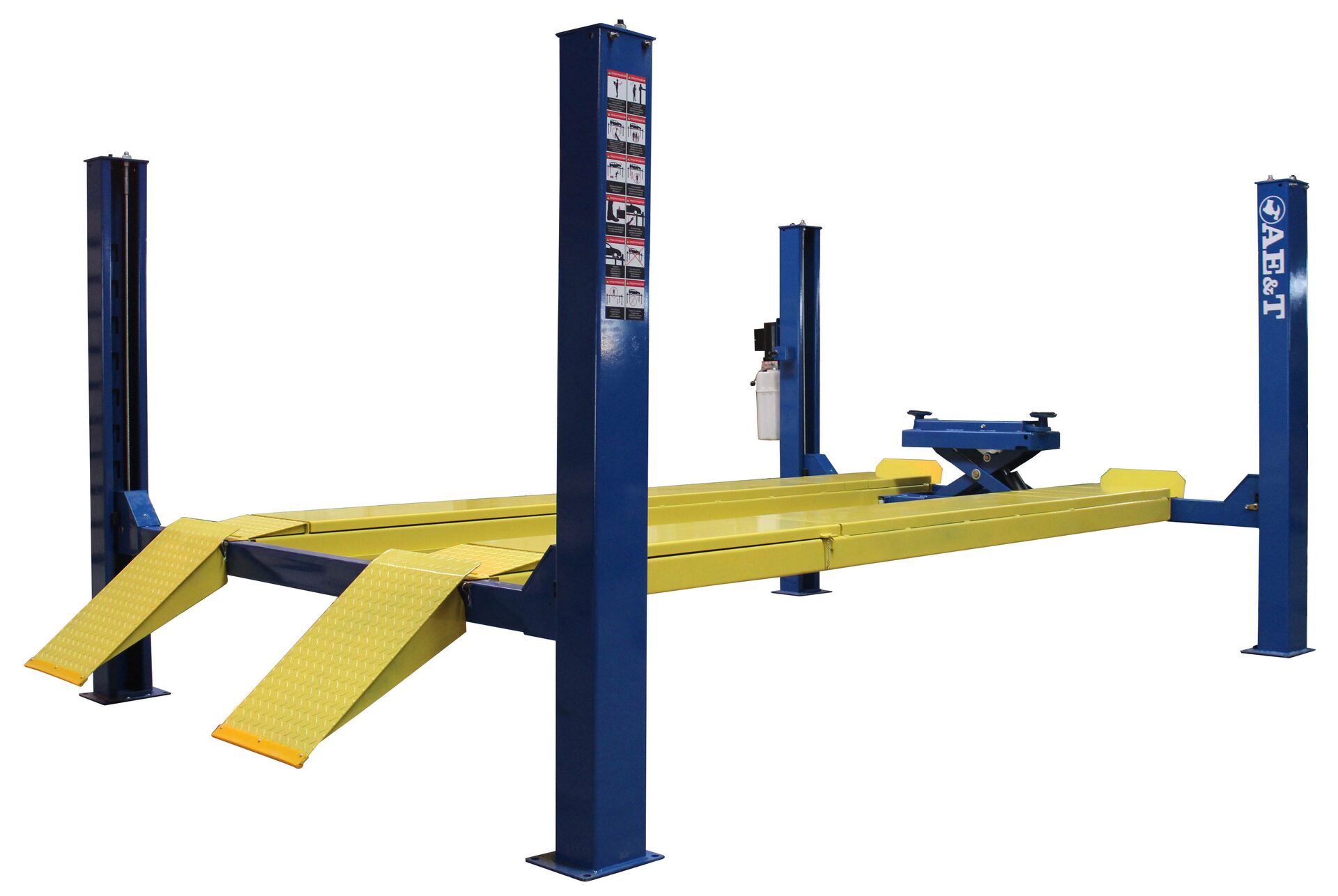 Подъемник четырехстоечный AE&T F3.5-4, 3.5т, для сход-развала, с траверсой 2т, 380В Подъемник четырехстоечный AE&T F3.5-4, 3.5т, для сход-развала, с траверсой 2т, 380В