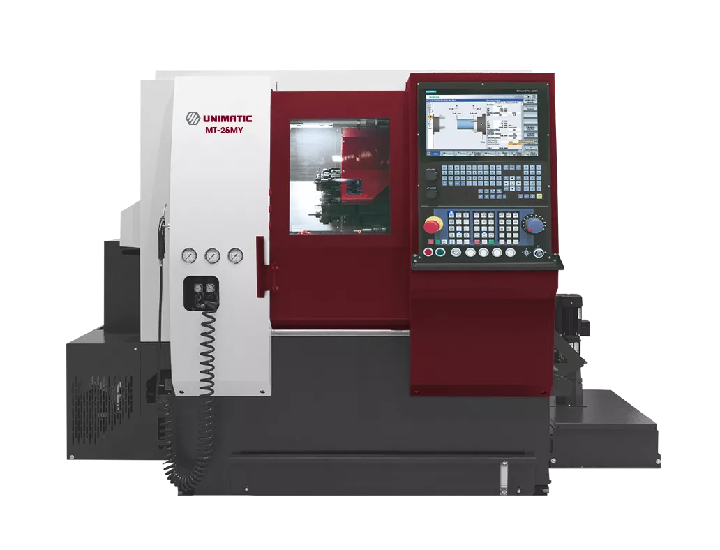 Токарный обрабатывающий центр с наклонной станиной Униматик МТ25MY