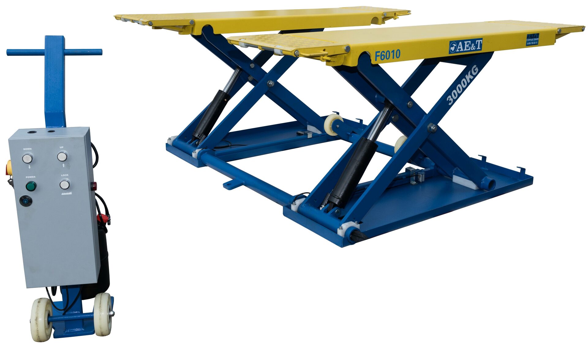Подъемник ножничный AE&T F6010 3т, для шиномонтажа (подъем 1 метр), 220B