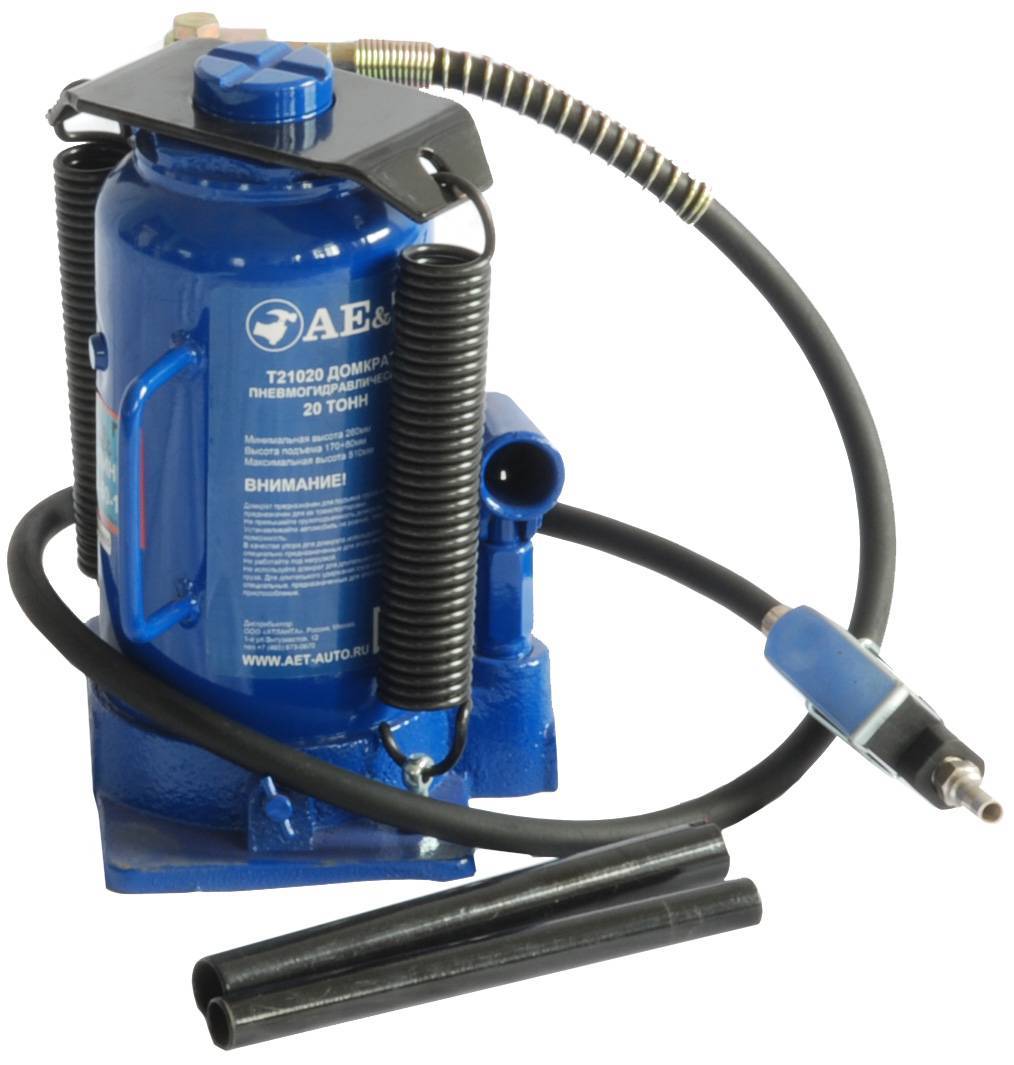 Домкрат пневмогидравлический бутылочный AE&T Т21020 20т Домкрат пневмогидравлический бутылочный AE&T Т21020 20т