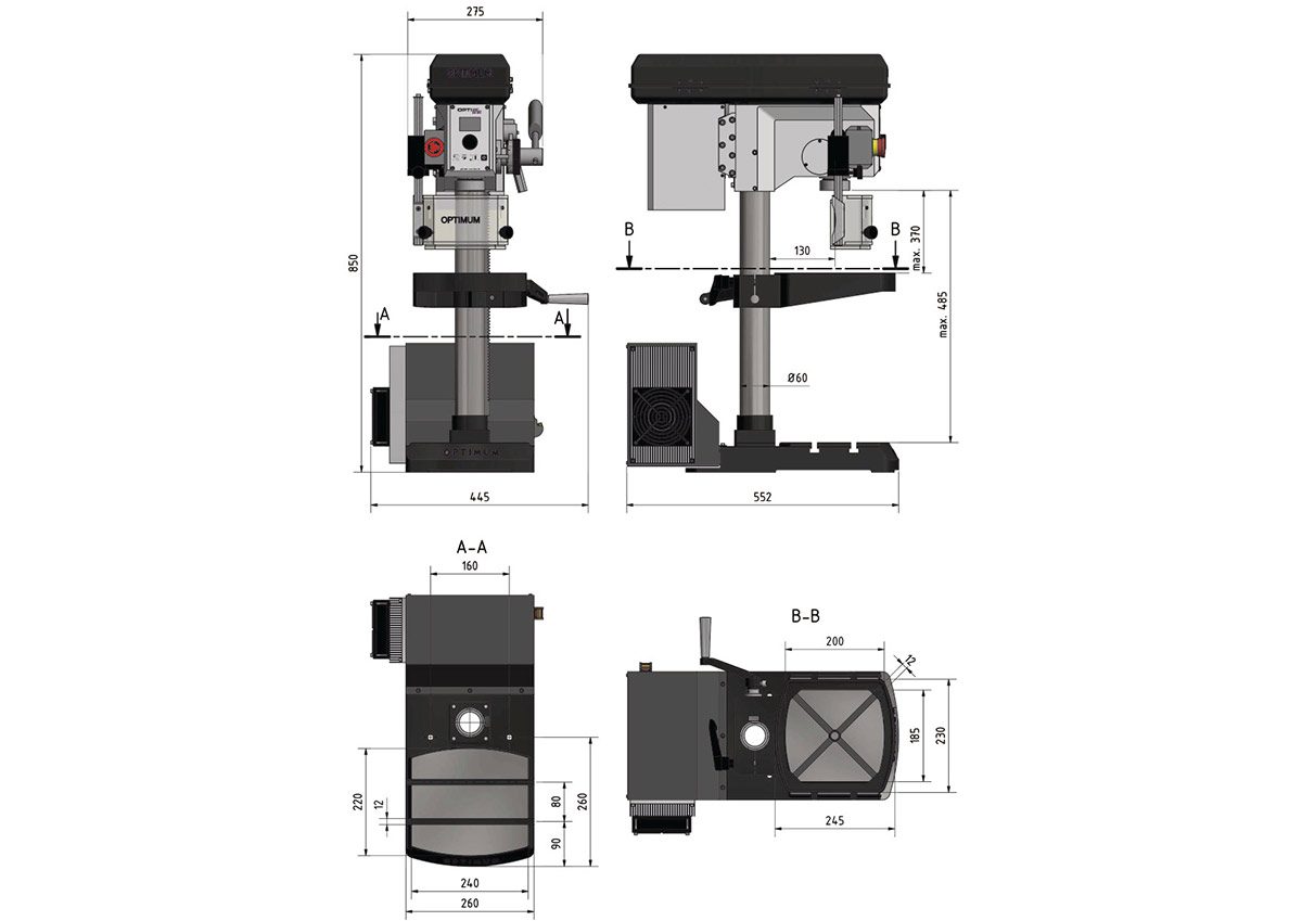 Сверлильный станок Optimum 3020220 OPTIdrill DH18V Vario (220 В) Сверлильный станок Optimum 3020220 OPTIdrill DH18V Vario (220 В)