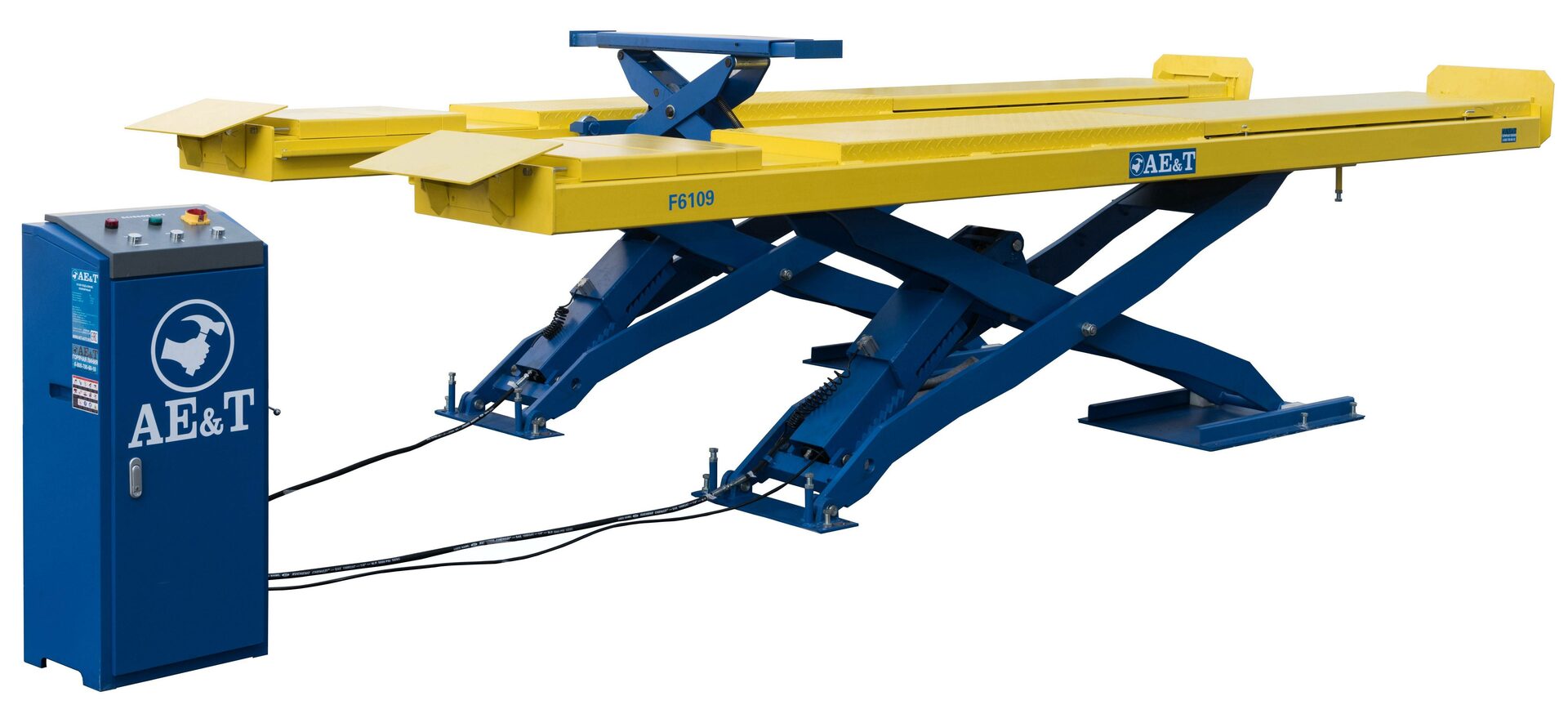 Подъемник пантографный AE&T F6109 4,5т, для сход-развала, для монтажа "в пол"220В Подъемник пантографный AE&T F6109 4,5т, для сход-развала, для монтажа "в пол"220В