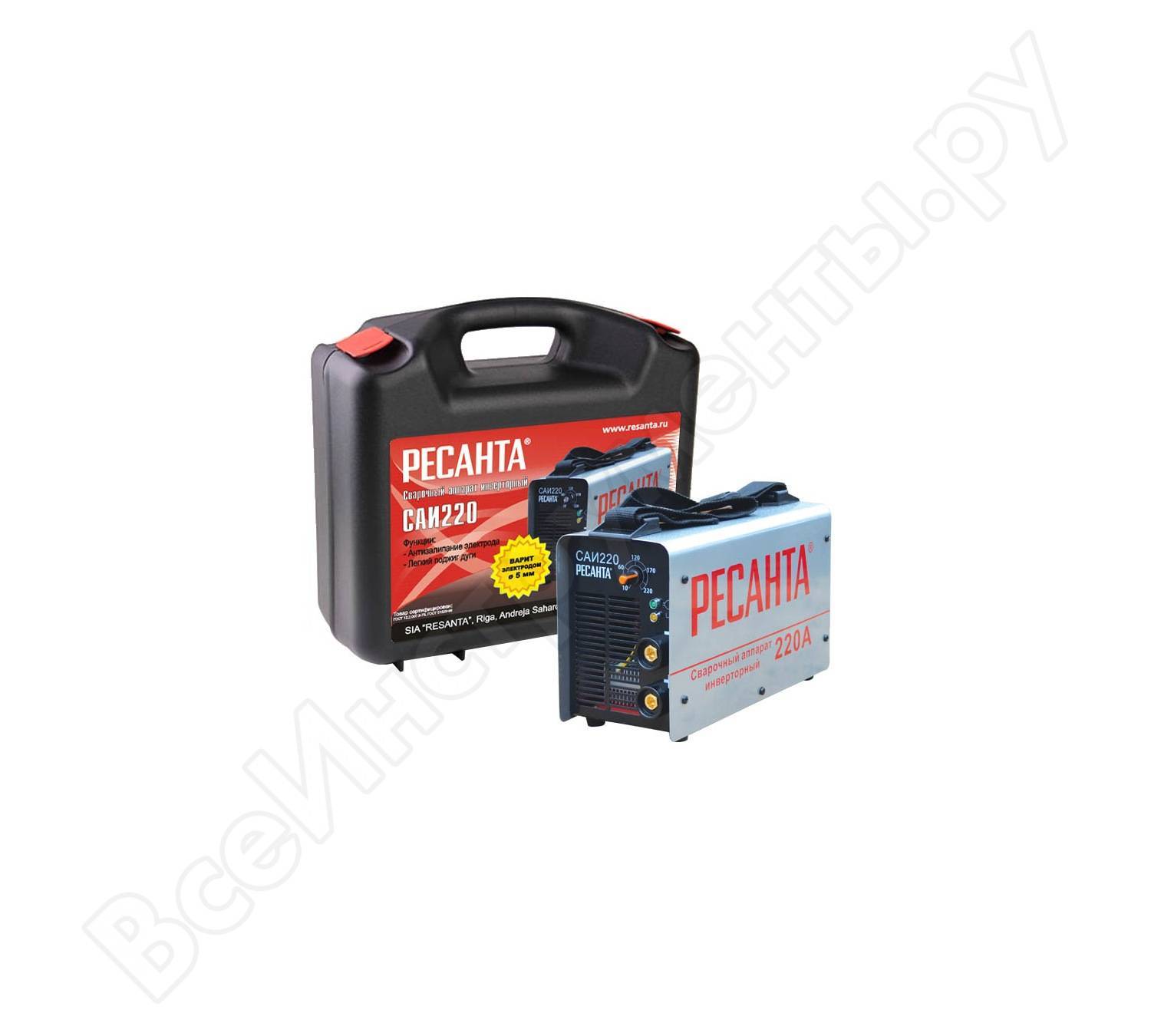 Сварочный аппарат инверторный САИ 220 в кейсе Ресанта Сварочный аппарат инверторный САИ 220 в кейсе Ресанта