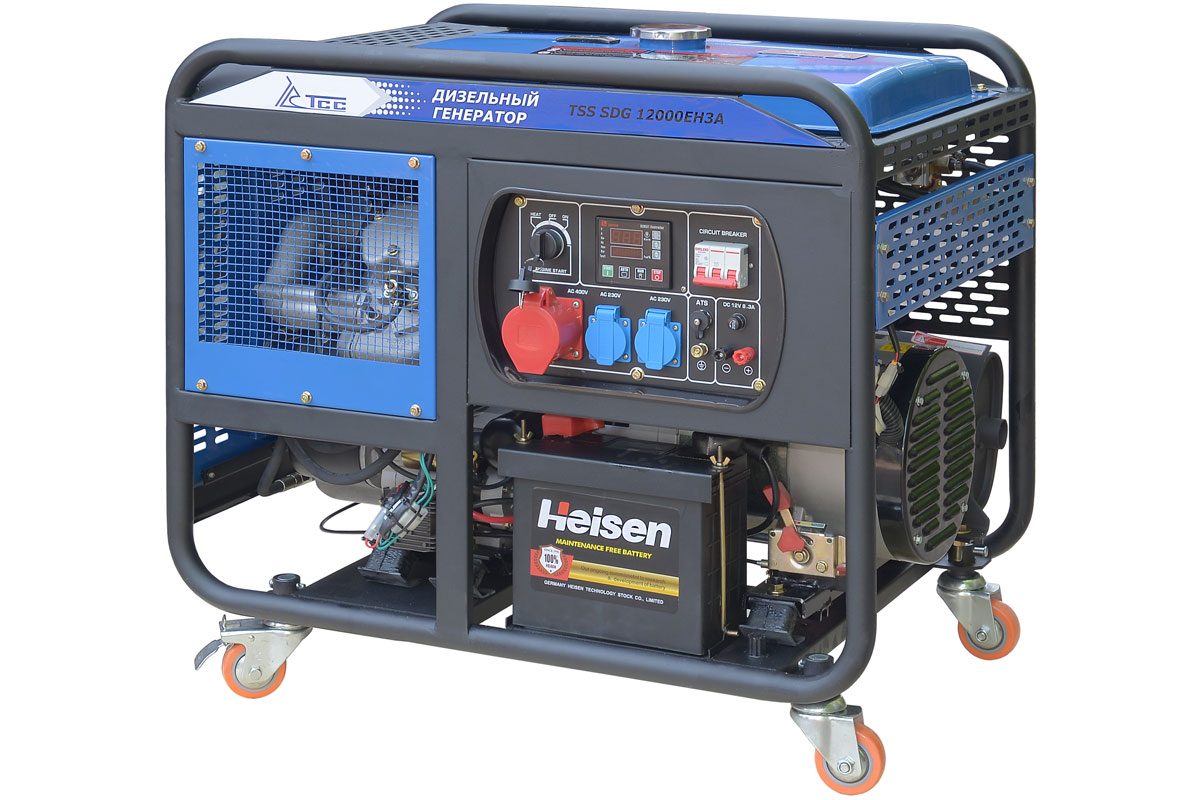 Портативный дизельный генератор ТСС SDG 12000EH3A