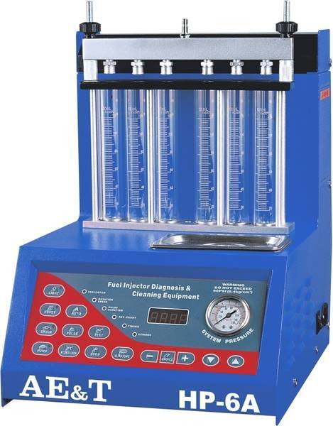 Установка для проверки форсунок AE&T HP-6A (одновременно 6) с встроенной ультразвуковой очисткой