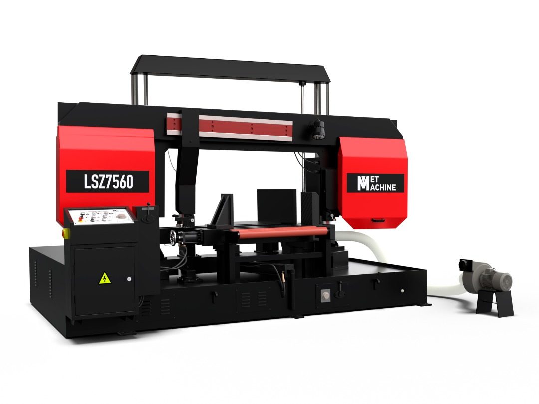 Полуавтоматический ленточнопильный станок MetMachine LSZ7560 с поворотной рамой Полуавтоматический ленточнопильный станок MetMachine LSZ7560 с поворотной рамой
