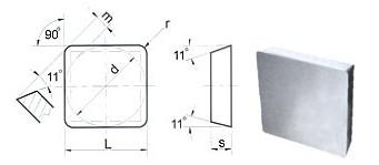 Пластина SPUN - 120408 ВК8(В35) квадратная (03311) гладкая односторонняя нор.точности без отверстия Пластина SPUN - 120408 ВК8(В35) квадратная (03311) гладкая односторонняя нор.точности без отверстия