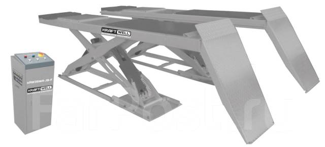 Подъемник ножничный KraftWell г/п 3500 кг. напольный, платформы для сход-развала Подъемник ножничный KraftWell г/п 3500 кг. напольный, платформы для сход-развала